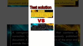 Addendum Vs Corrigendum in just 60 second 🔥😲 englishgrammar vocabulary testsolution [upl. by Maloy234]