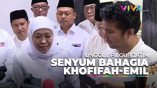 Ini Dia Tanggapan Khofifah Usai Unggul Jauh Hasil Quick Count [upl. by Adabel]