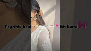 Try this braid hairstyle with kurti 👀🦋 asthetic hairstyle trending shorts fypシ゚ [upl. by Ayanaj]