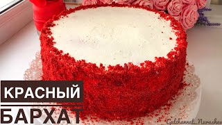 Торт quotКрасный бархатquot Red Velvet Cake Қазақша рецепт Қызыл мақпал торты [upl. by Acinorev]