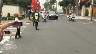 Xi convoy arrives at Lima hotel where he will meet US President Joe Biden  AFP [upl. by Ahsiemat]