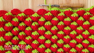 How to Crochet Strawberry Stitch with a Regular Crochet Hook DIY Tutorial [upl. by Guy]