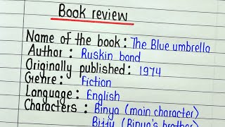 Book review writing  How to write a book review in english  The blue umbrella book review [upl. by Babs]