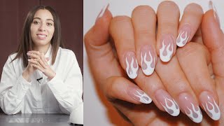 StepByStep Nail Art Painting Flames [upl. by Lleynad]