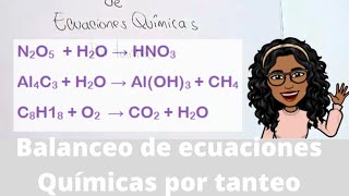 Balanceo de ecuaciones químicas por tanteo ejercicios resueltos fácil [upl. by Essile]