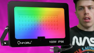 RGB LED Outdoor Flood Light  100W OnForU RGB LED Flood Lights Review [upl. by Fuchs667]