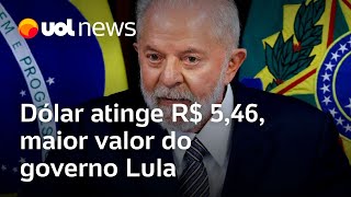 Dólar atinge R 546 maior valor do governo Lula após crítica ao Copom [upl. by Teloiv507]