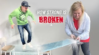 Durability Test  Will It Survive Broken Tempered Glass Stair Railings [upl. by Oswal]