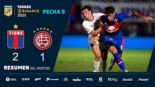 TorneoBinance 2023  Fecha 9  resumen de Tigre  Lanús [upl. by Nesmat]