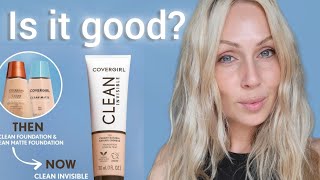 NEW Covergirl Clean Invisible Foundation review and comparison covergirl foundation over40 [upl. by Tirrag]