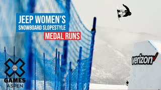 Jeep Women’s Snowboard Slopestyle MEDAL RUNS  X Games Aspen 2022 [upl. by Ethel]