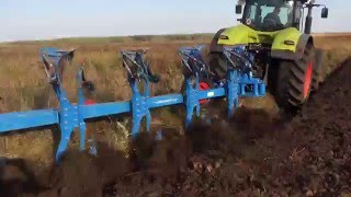 Вспашка залежи Трактор Axion 950 CLAAS  плуг EvroDiamant 11 71 L120 LEMKEN [upl. by Ybreh]