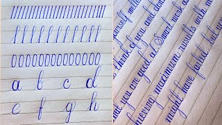 Cursive writing basic steps  a to z alphabet with practice  Cursive handwriting practice [upl. by Nimad]