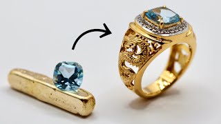 how to make gold signet ring  how its made jewellery [upl. by Lenette249]