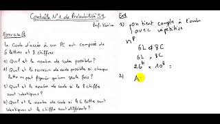 Probabilité S2 Contrôle avec Correction EP1 [upl. by Noivert]