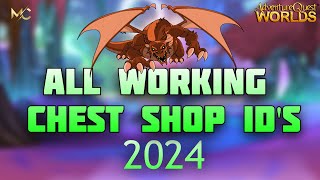 AQW  100 ALL WORKING CHEST SHOP IDS  MARCH 30 2024 [upl. by Rawdin918]