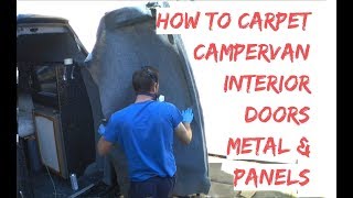 DIY Carpet Lining CamperVan Doors  VW T4 Carpet Van Door Metalwork amp Ply Panels [upl. by Cilurzo]