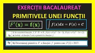 PRIMITIVA UNEI FUNCTII CLASA 12 BACALAUREAT MATEMATICA FORMULA SUBIECTUL 3 M1 M2 TEHNOLOGIC STIINTE [upl. by Hadleigh]