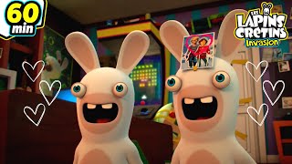 Les Lapins Crétins Invasion 🐰  Les Lapins jouent Cupidon  Compilation 1H  Nouveaux Episodes HD [upl. by Notsew662]