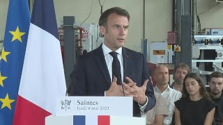 Macron le lycée professionnel quotune cause nationalequot  AFP Extrait [upl. by Arbas]