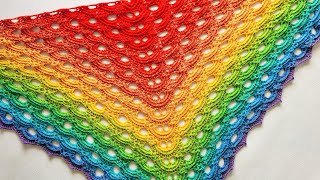 Chusta na szydełku Shawl crochet [upl. by Anilec]