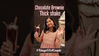 Chocolate Brownie Thick Shake  TeluguUSACouple  Aakasam Baddalaina milkshake shorts trending [upl. by Braswell822]