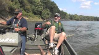 Flying Silver Carp on Wabash River in Indiana [upl. by Okiruy]