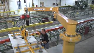 Spanco Freestanding Articulating Jib Crane  Modular Building Manufacturing Application [upl. by Joo]