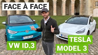 Volkswagen ID3 vs Tesla Model 3 SR  un comparatif électrique équitable [upl. by Eciuqram]