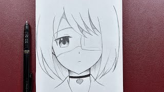 Easy anime sketch  how to draw anime girl  easy steps [upl. by Rockel734]