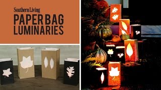 How to Make Paper Bag Luminaries  Easy Halloween amp Fall Decoration [upl. by Rybma894]