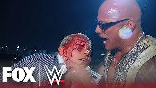 The Rock drags Cody Rhodes outside for a beatdown after backstage brawl with the Bloodline [upl. by Deedee]