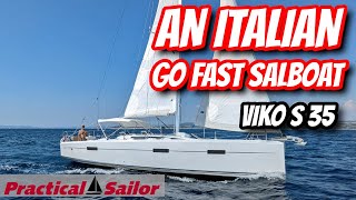 An Italian Go Fast Sailboat  The Viko S 35  Boat Tour [upl. by Ahsercal685]