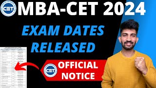 MBA CET 2024 Exam Date Released  MBACET Exam Dates 2024 Released [upl. by Nnylorac]