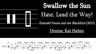 Swallow the Sun  Hate Lead the Way Drum Sheet Music Transcription [upl. by Ash]