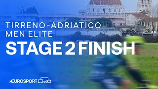 Sprint DOMINANCE on display  Stage 2 Finish Tirreno–Adriatico 2024  Eurosport Cycling [upl. by Sherwin]