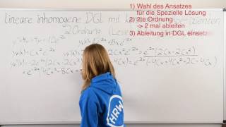 Differentialgleichungen 6  DGL Lineare inhomogene DGL 2 Ordnung mit konstanten Koeffizienten II [upl. by Funk]