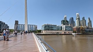 ⁴ᴷ⁶⁰ Walking Buenos Aires Puerto Madero neighborhood tour [upl. by Clapper]