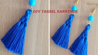 DIY Tassel earrings II Many tassels in one tassel earring [upl. by Mcdade]