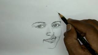 How to draw portrait with pencil l पेंसिल से पोर्ट्रेट स्केच कैसे बनाये [upl. by Acirfa]