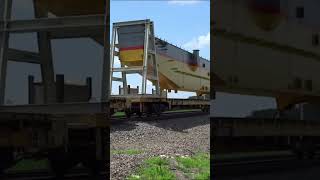 SPTG4 With Brand New Intermodal Crane Load Bound For G4 On The Hoxie Sub At Junland Missouri [upl. by Sollows474]