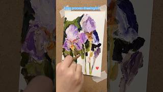 Irises process drawing Ukranian artist Stognieva art flowers painting [upl. by Arimay24]