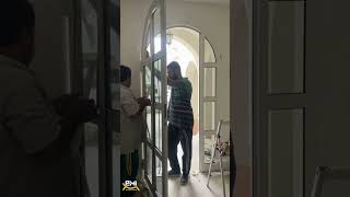 Door Installation in Villa  Glass Door fixing  Interior door design  Aluminium and wooden door [upl. by Jezabelle]