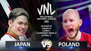 Japan vs Poland  Mens VNL 2024 [upl. by Yllut]