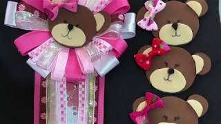 Prendedor para baby shower de osita [upl. by Annahvas]