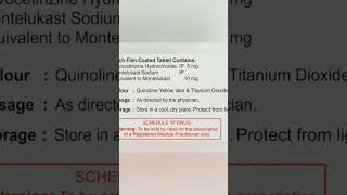 L Montus Tablet uses side effects and doses in Hindi shorts [upl. by Garris]