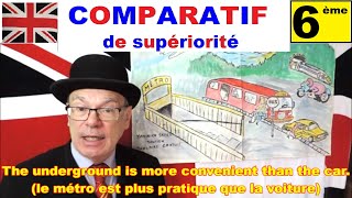 Le comparatif de supériorité er  more than  Anglais 6ème [upl. by Lleze]