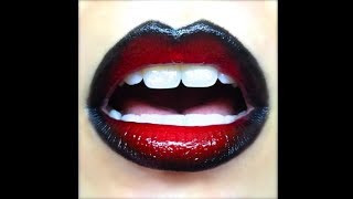 Lip Art Tutorial Red amp Black Ombre Lips [upl. by Denn]