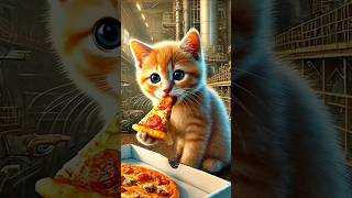 A little kitten vomited from eating pizza 🍕 story kitten cat catstory [upl. by Oribella248]