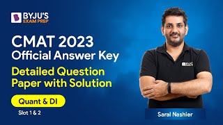 CMAT 2023 Answer Key QA amp DI  Detailed CMAT Slot 1 amp Slot 2 Question Paper with Solution [upl. by Tony105]